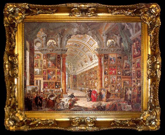 framed  Panini, Giovanni Paolo Interior of a Picture Gallery with the Collection of Cardinal Gonzaga, ta009-2